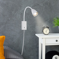 Kinkiet LAMPA ścienna MIKA 6720 Rabalux regulowana OPRAWA metalowa nocna włącznik przewód biała