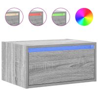 Wisząca szafka nocna z podświetleniem LED, szary dąb sonoma