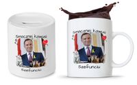 Zestaw Andrzej Duda Pis Prezent Kubek + Skarbonka Z Nadrukiem Ze Zdjęciem