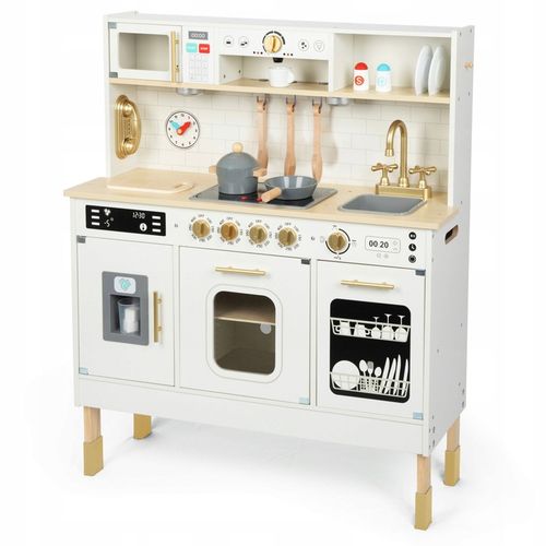 Duża Interaktywna Edukacyjna Drewniana Kuchnia z Oświetleniem LED 2 Poziomy na Arena.pl