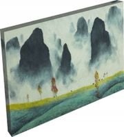 OBRAZ kwidok las we mgle góry do salonu 120x80