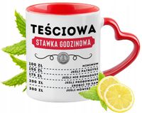 Dla Teściowej Kubek Czerwony Z Uszkiem W Kształcie Serca Na Prezent
