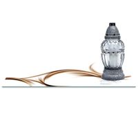 SZKLANA PODSTAWKA POD ZNICZE z dedykacją 60x30cm Fale beż 138d