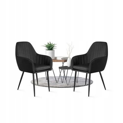 Krzesło welurowe tapicerowane MARK ADLER czarne do jadalni salonu loft na Arena.pl