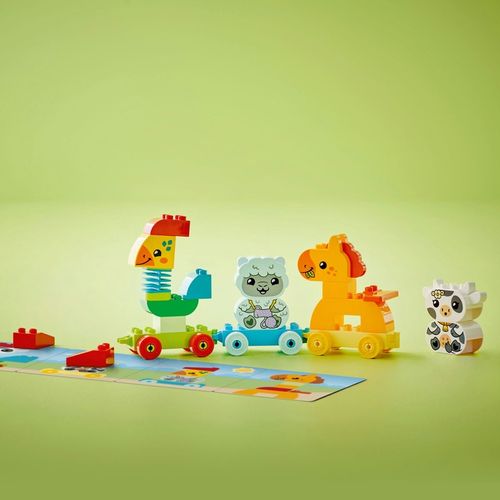 LEGO Duplo 10412 Pociąg ze zwierzątkami Koń Duże Klocki Dla 2 3 4 latka na Arena.pl