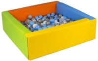 Kwadratowy suchy basen z ekoskóry z 200 piłeczkami ZABAWA w DOMU i OGRODZIE