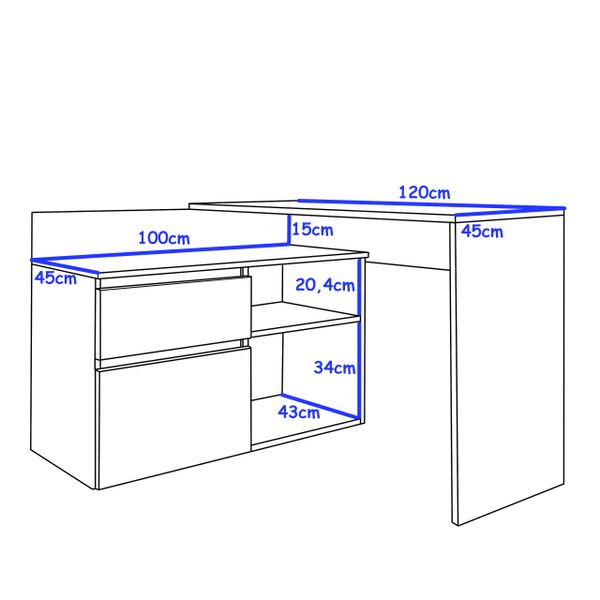 Biurko narożne MEGAN N4 białe zdjęcie 10