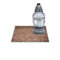 SZKLANA PODSTAWKA POD ZNICZE Z DEDYKACJĄ 40x40cm Mur 215h