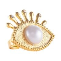 pierścionek w kształcie oka z półperłą (r25/jes/01au)