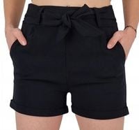 SZORTY spodenki damskie krótkie z paskiem mega elastyczne CZARNE 4XL