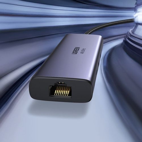 UGREEN ADAPTER HUB USB-C 2x USB HDMI SD USB-C RJ45 1Gbps - PRZEJŚCIÓWKA na Arena.pl