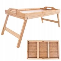 Stolik Bambusowy Drewniany do Łóżka pod Laptopa Komputer ORION 50x30x24,5cm
