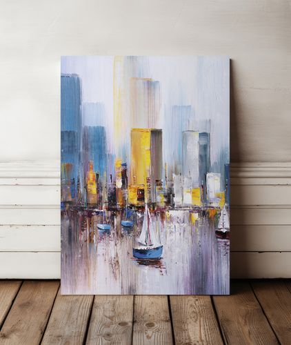Obraz na płótnie żaglówki jacht abstrakcja 70x100 cm na Arena.pl