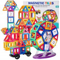 Klocki Magnetyczne DUŻE Konstrukcyjne Magnetic Tiles Zestaw XXL 72 el
