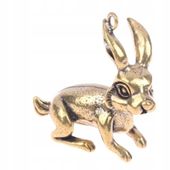 1 2404 Wisior Chińska Figurka Brelok Zając Szczęście Króliś Rabbit Futrzak