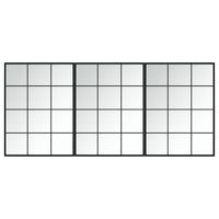 Lustra ścienne, 3 szt., czarna rama, 80 x 60 cm, metal