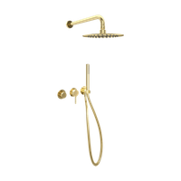 PI Zestaw prysznicowo-wannowy podtynkowy 2 funkcyjny, złoty połysk