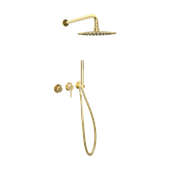 PI Zestaw prysznicowo-wannowy podtynkowy 2 funkcyjny, złoty połysk