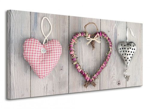 Heart Triptych Serca - Obraz na płótnie 100x50 cm na Arena.pl