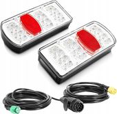 Zestaw świateł tylnych LED 12/24 V, lampy przewodowe do przyczepy