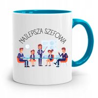 Kubek Błękitny Dla Szefa Najlepsza Szefowa Prezent Z Nadrukiem Ze Zdjęciem