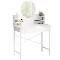 ELEGANCKA BIAŁA TOALETKA SYPIALNIANA Z LUSTREM I SZUFLADAMI NOWOCZESNY STYL