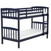 Łóżko piętrowe drewniane 90 x 200 cm niebieskie REVIN