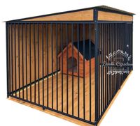Kojec dla psów 3x2m Drewniana Podłoga wiatrołap ściany zabudowane ID584