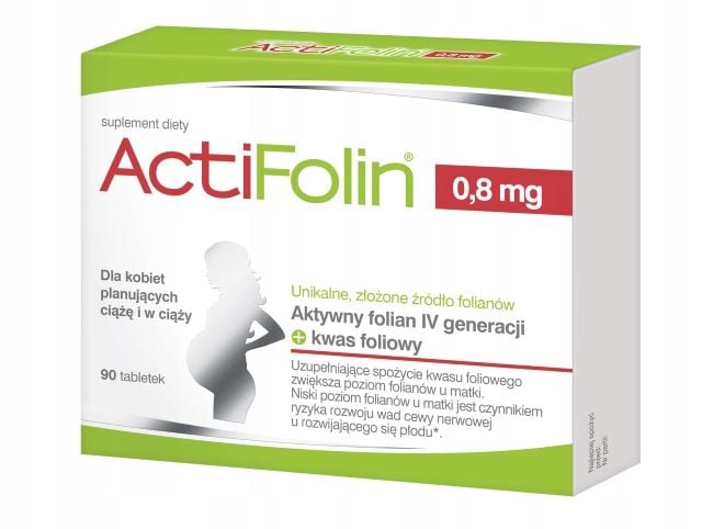 ActiFolin 0,8 mg Aktywny Folian 90 tabletek DUŻE zdjęcie 1