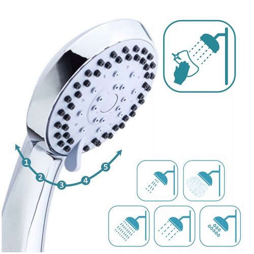 Słuchawka 5 funkcji do wanny prysznica delikatna SOTBE TVA LARK-SOHE-2 na Arena.pl