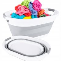 MISKA SILIKONOWA SKŁADANA KOSZ NA PRANIE BIELIZNĘ WANNY TYPU WANIENKA 25L
