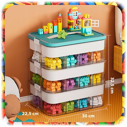 POJEMNIK na Klocki 3-PIĘTROWY WARSTWOWY ORGANIZER z Przegródkami 18 L na Arena.pl