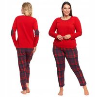 PIŻAMA DAMSKA SPODNIE W KRATĘ DŁUGA BAWEŁNIANA PREZENT NA ŚWIĘTA MORAJ XL