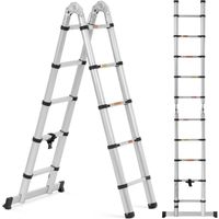 drabina teleskopowa składana z aluminium 12 stopni 0.85-1.85/3.8 m