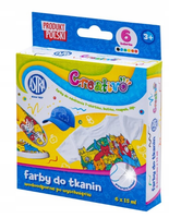 FARBY DO TKANIN ZESTAW 6X15ML CREATIVO ASTRA 9642