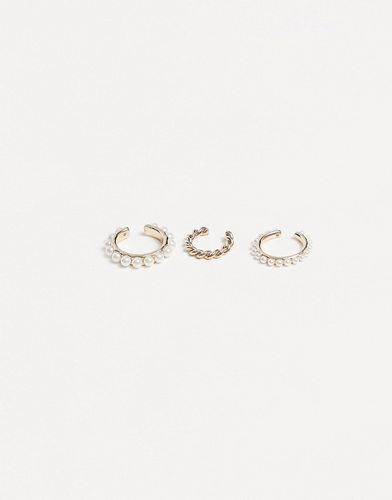 Topshop Zestaw 3 nausznic ze sztucznymi perłami na Arena.pl