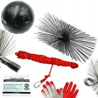 ZESTAW KOMINIARSKI DO CZYSZCZENIA KOMINA 2.5kg 15m SZCZOTKA KULA LINA