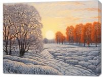 Obraz 90x70cm Zima w Odcieniach Ognia