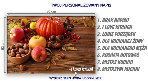 SZKLANA DESKA NA KUCHENKĘ 80x52 016B DYNIA na Arena.pl