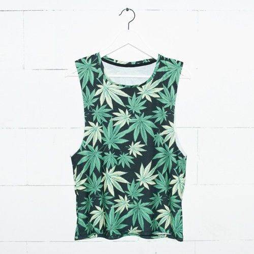 TOP OPEN-SLEEVE BLACK WEED na Arena.pl