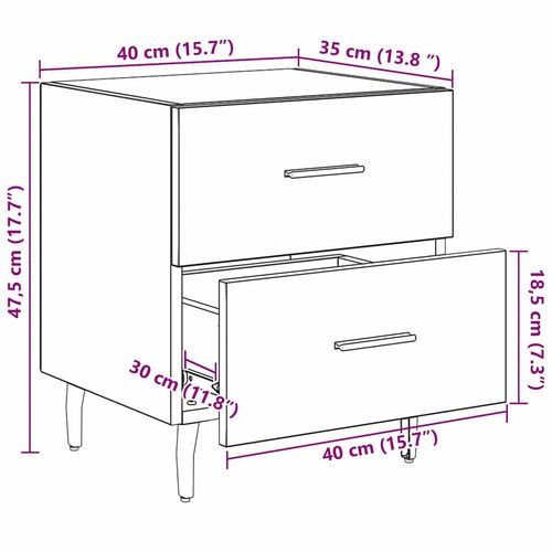 Szafka Nocna z szufladą Czarny dąb 40 x 35 x 47.5 cm na Arena.pl