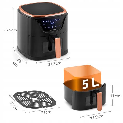 FRYTKOWNICA BEZTŁUSZCZOWA AIR FRYER FRYTOWNICA 5L GRATIS BERDSEN 1500W na Arena.pl