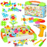 KLOCKI KONSTRUKCYJNE WKRĘTARKA DLA DZIECI WIERTARKA ŚRUBKI ZESTAW XXL 181EL