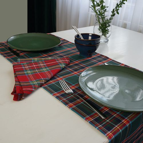 Bieżnik Świąteczny ZIELONA KRATA Boże Narodzenie Odświętny na stół 280cm na Arena.pl