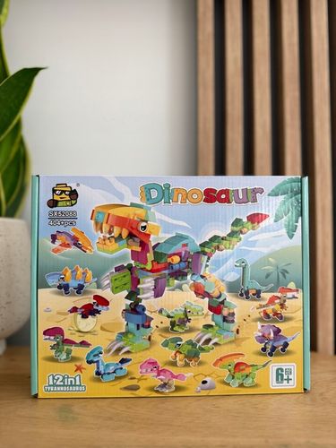 KLOCKI KONSTRUKCYJNE 12w1 DINOZAURY DINO ZABAWA KALENDARZ ADWENTOWY PREZENT na Arena.pl