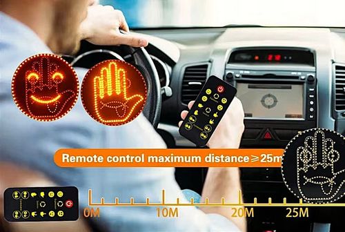 SYGNALIZATOR GESTÓW LED DO SAMOCHODU 8 GESTÓW ŚRODKOWY PALEC ! EMOTKI PILOT na Arena.pl