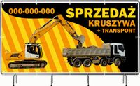 BANER REKLAMOWY 100x50cm projekt w cenie SPRZEDAŻ KRUSZYWA TRANSPORT