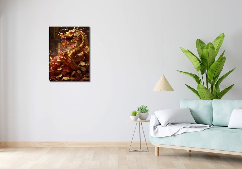 Obraz 50x70cm Smok Bogactwa zdjęcie 2