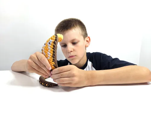 Zabawka kreatywna dla dzieci i dorosłych - Origami 3D Kobra (360 elementów) na Arena.pl