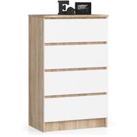 Komoda do sypialni, 4 szuflady, STILO, 60x40x99 cm, dąb | TYLETEGOTU